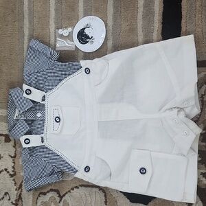 Sarah Louise (England)Kids Overalls with Checkered Shirt